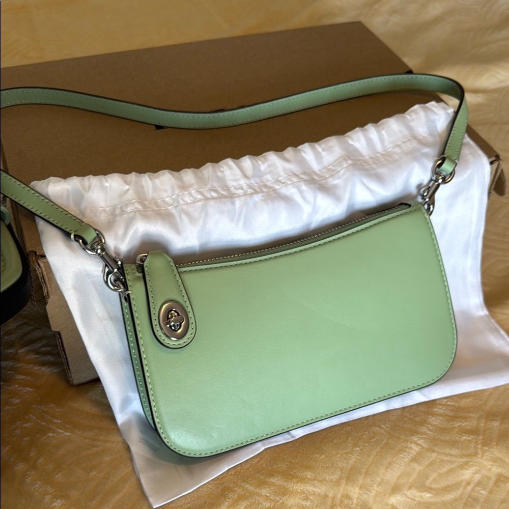 Pistachio Green COACH Penn Shoulder Bag with Silver Hardware